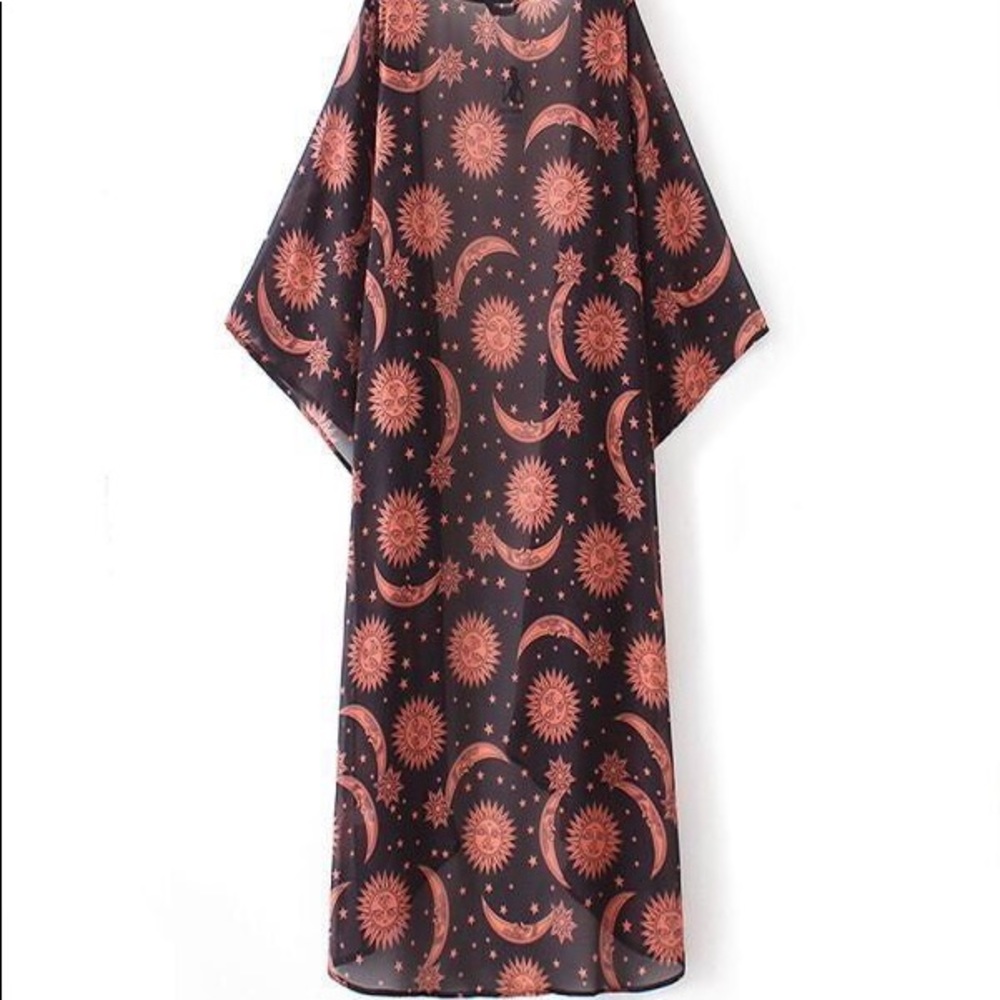 Boho Celestial Sun and Moon Kimono - Picture 4 of 8